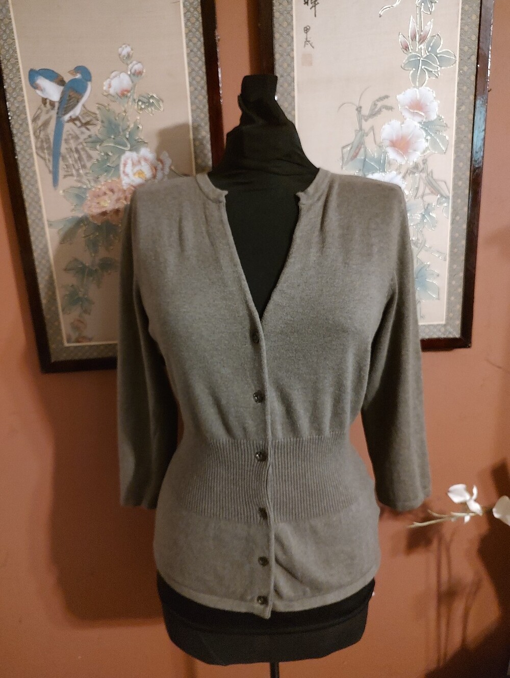 🌿🌹🌿 Beautiful Soft Moss Light Olive Green Sweater Cardigan - SP